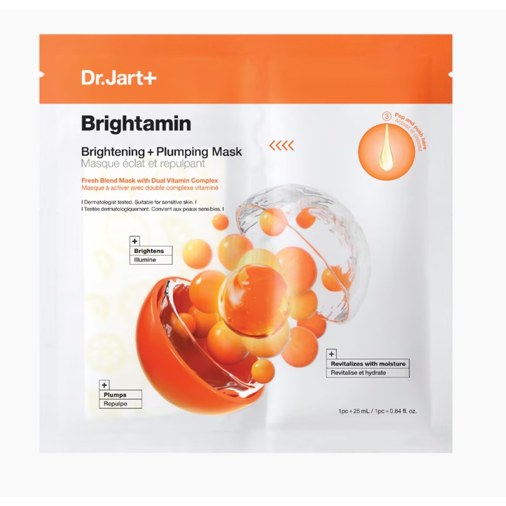 Dr. Jart+ Brightamin Brightening Plumping Face Mask 1 Sheet Exp 10/2027 NIP